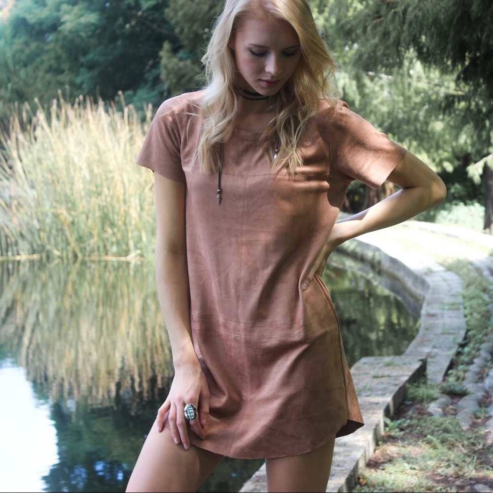 Faux Suede Dress